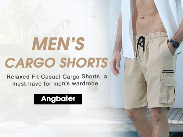 Men''s Cargo Shorts Casual Drawstring Elastic Waist Outdoor Lightweight Workout Hiking Short 