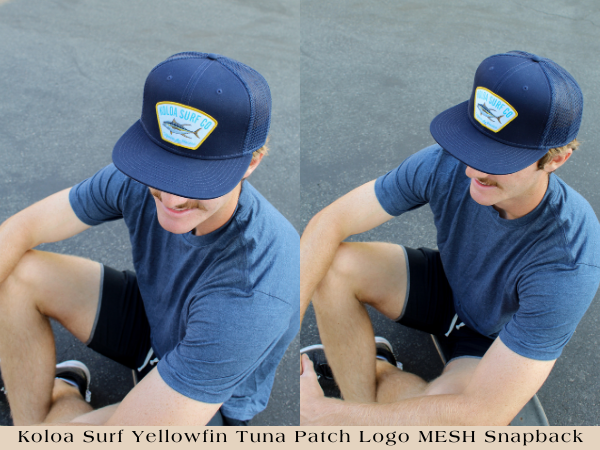 Koloa Surf Yellowfin Tuna Patch Logo MESH Snapback Hats