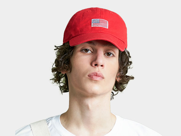 USA Flag Embroidery Baseball Cap - Unisex / Red