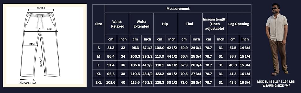 Pants Size Chart