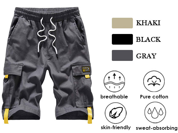 boys athletic shorts mens elastic waist shorts cargo shorts for men relaxed fit elastic waist cargo