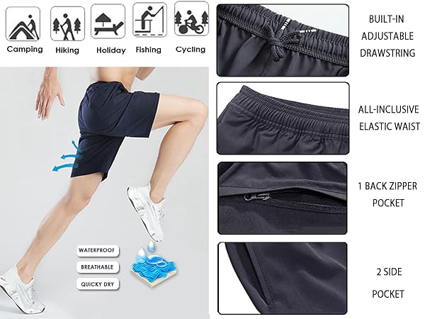 hiking quick dry shorts lightweight shorts men outdoor shorts men''s mountain bike shorts sports