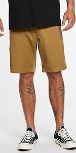 men chino short khaki knee high lightweight durable recycled fabric