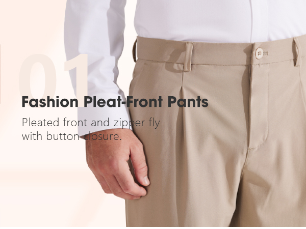 pleated front pants