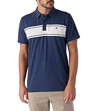 Mens Knit Tee Mark Short Sleeve Polo Stripe Center Stripe Collared Tshirt SP2103311R-NVY