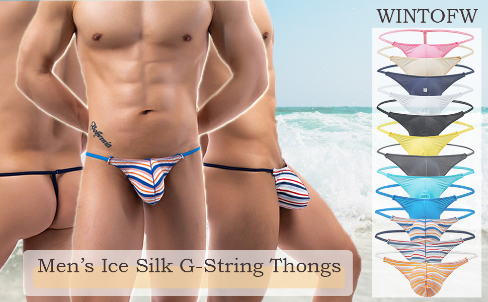 Mens ice silk g-strings thongs