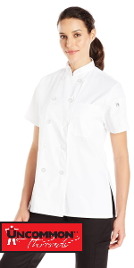 womens chef coat jacket gift for her cooking home restaurant simple fitted large small petite collar