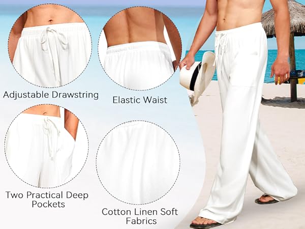 cotton linen pants for men