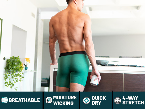 Moisture wicking boxer briefs for men mens underwear