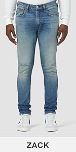 A picture of slim straight men’s jeans.