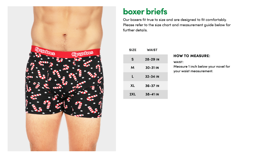 boxer briefs sizing chart