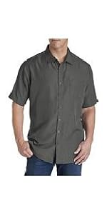 Harbor Bay by DXL Big and Tall Microfiber Comfort Grid Sport Shirt