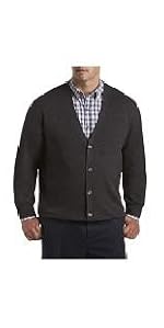 Harbor Bay by DXL Big and Tall V-Neck Button Cardigan Sweater