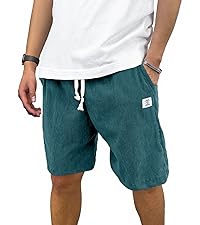 HOTake Men''s Corduroy Shorts Casual Elastic Waist Drawstring Shorts for Men Summer Beach Shorts