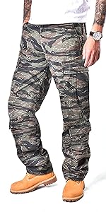 Mens Stone Washed Paratrooper 8 pockets Cargo Pants 