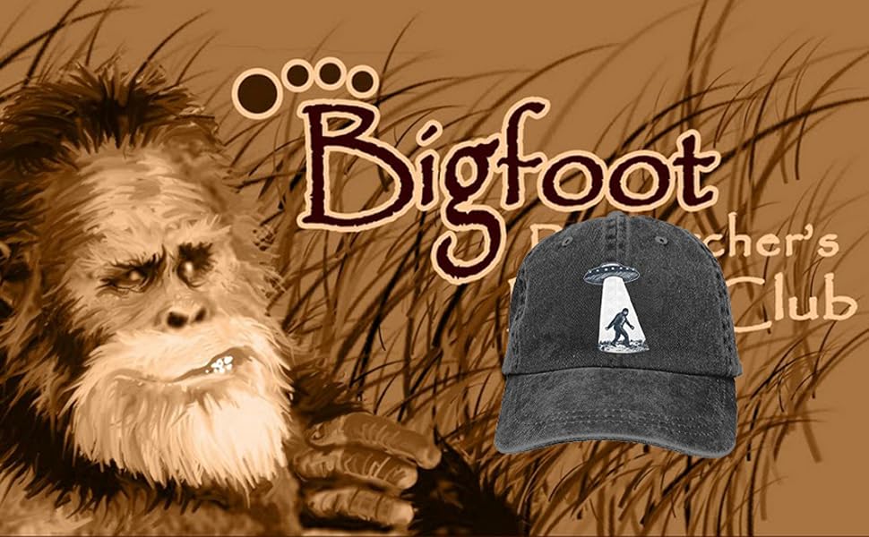 ufo bigfoot baseball caps