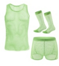 fishnet shirt shorts men