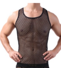 Men''s Sleeveless Fishnet Tank Top Mesh Sheer Undershirt 