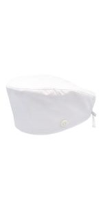 White Working Cap with Button