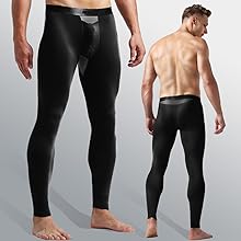 Ouruikia Men''s Thermal Underwear Pants Modal Thermal Bottoms Long Johns Pants Underwear Black