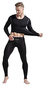 Mens Thermal Underwear Set Base Layer Set Tops &amp;amp;amp; Long Johns Thermals Base Layer