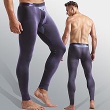 Ouruikia Men''s Thermal Underwear Pants Modal Thermal Bottoms Long Johns Pants Underwear Grey