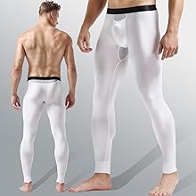 Ouruikia Men''s Thermal Underwear Pants Modal Thermal Bottoms Long Johns Pants Underwear White