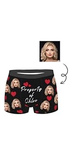 Custom Boxers with Name and Heart