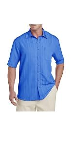 Island Passport by DXL Big and Tall Jacquard Stripe Sport Shirt