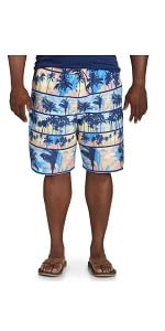 Island Passport by DXL Big and Tall Scenic Print Swim Trunks