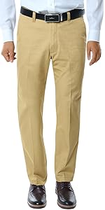 Match Mens Relaxed Fit No-Iron Plain Front Dress Pants 