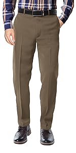 Match Mens Relaxed Fit No-Iron Plain Front Dress Pants 