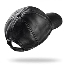 Black Leather Baseball Cap