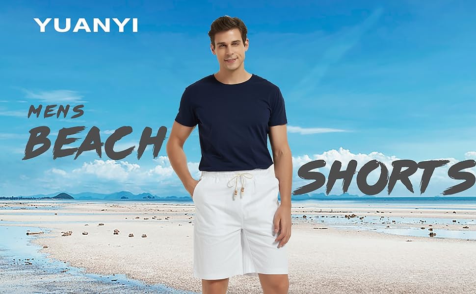 mens linen shorts drawstring loose fit,shorts for men beach,men cotton shorts,walking shorts for men