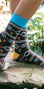 Yellowstone Y Logo Aztec Print Socks