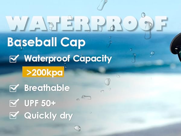 waterproof baseball cap 