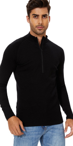 merino wool half zip base layer