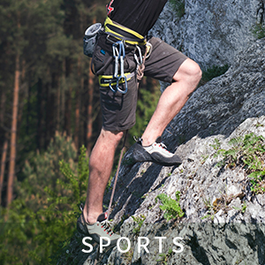 A man wearing multifunctional shorts is climbing. men''s shorts cargo men cargo shorts camo shorts