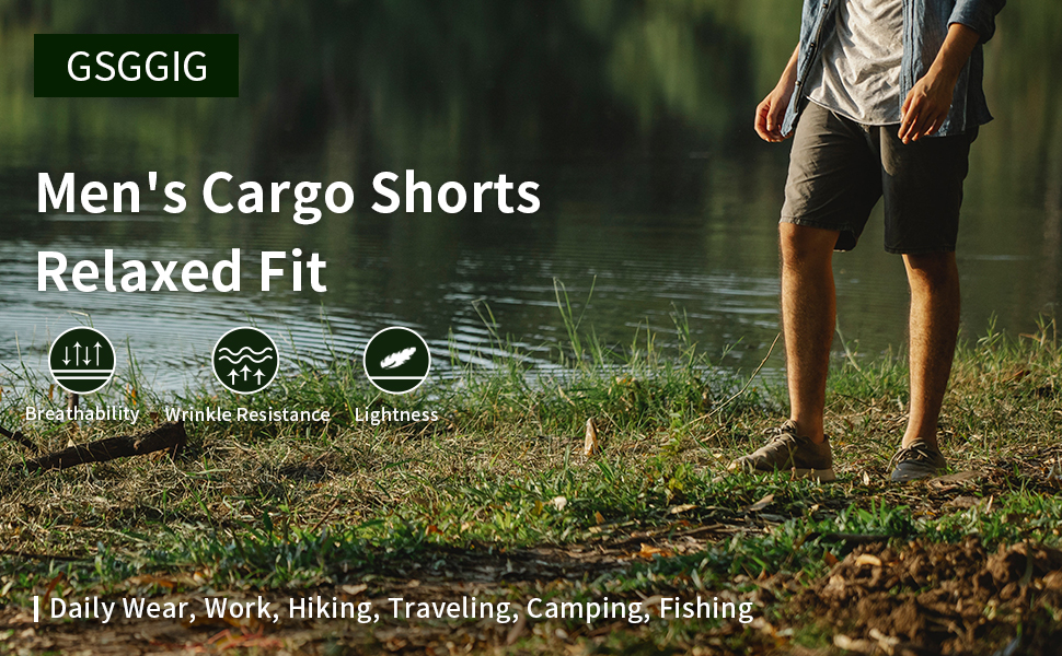 Workwear shorts are suitable for leisure, camping and daily wear. mens cargo shorts 34