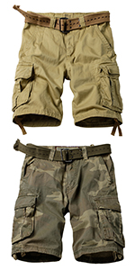 khaki cargo shorts for men