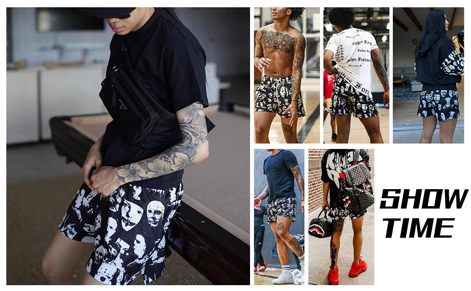 DIOTSR Mens Graphic Print Shorts