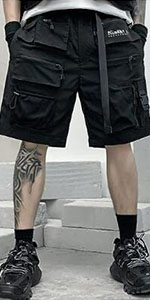 Cyberpunk Shorts Overalls Slacks Athleisure Men Tactical Cargo Streetwear Pants