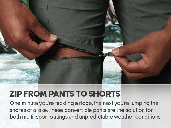 Zip from pants to shorts