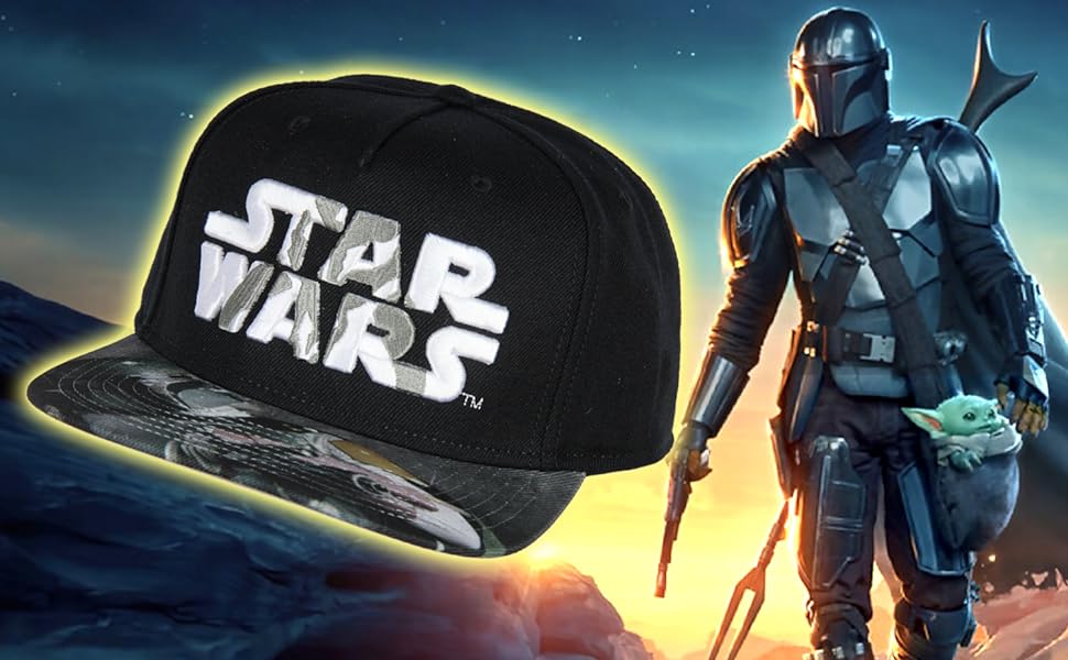 MUDHORN Mandalorian black baseball hat cosplay baby Yoda Grogu Star wars Leia Luke Skywalker father