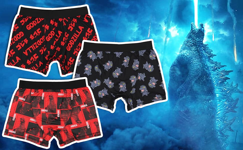 Godzilla Kaiju Monster Multipack Mens Boxer Briefs Underwear for Men