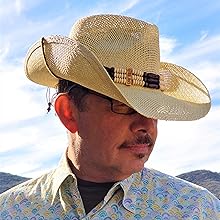 Straw Cowboy Hat for Women and Men with Shape-It Brim, Western Cowboy Hat