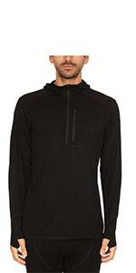 WOOLVERINO MEN''S MICRO 1/4 ZIP HOODIE