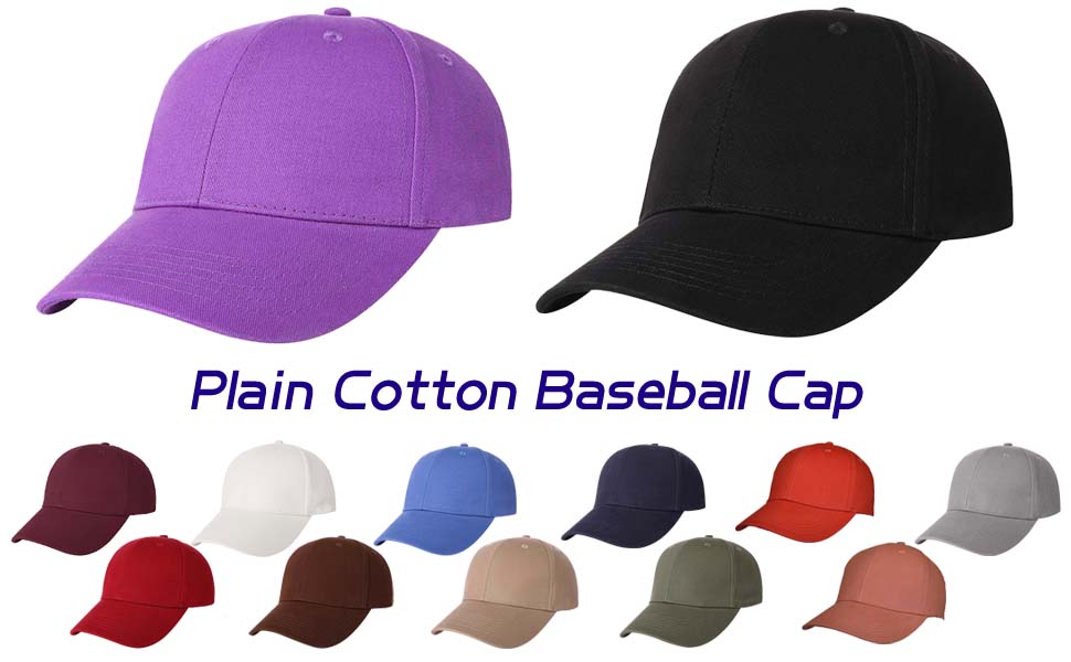 Plain Cotton  Baseball Cap