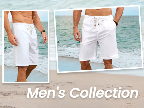 white shorts men 7 inch,men white shorts,mens shorts casual,white linen shorts for men