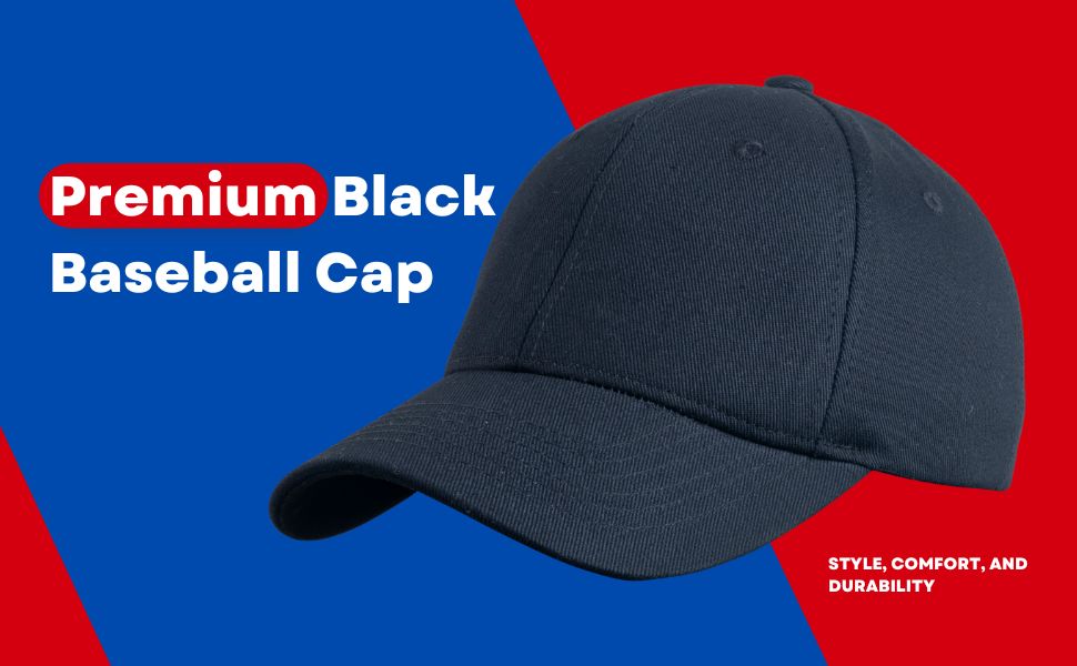 Black baseball cap hat